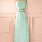 Sheath/Column Beaded Long Mint Green Prom Dresses Evening Gowns E0232
