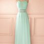 Sheath/Column Beaded Long Mint Green Prom Dresses Evening Gowns E0232