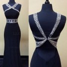 Sheath/Column Beaded Long Prom Dresses Evening Gowns E0233