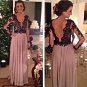 Long Sleeves Black Lace Mother of The Bride Dresses Party Evening Gowns E0239
