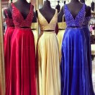 Beaded Two Pieces Long Prom Dresses Party Evening Gowns E0302