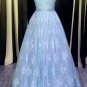 Beaded Lace Long Prom Dresses Party Evening Gowns E0354