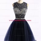 Short Navy Blue Beaded Prom Homecoming Graduation Dresses E0763