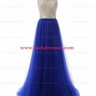 Long Blue Beaded Prom Formal Evening Party Dresses E0789