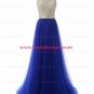 Long Blue Beaded Prom Formal Evening Party Dresses E0789