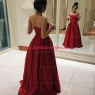 Long Red Strapless Prom Formal Evening Party Dresses E0790