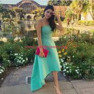 High Low Strapless Green Prom Formal Evening Party Dresses E0801