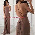 Long Spaghetti Straps Chiffon Prom Formal Evening Party Dresses E0881