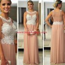 Beaded Lace Appliques Chiffon Long Prom Formal Evening Party Dresses E0947