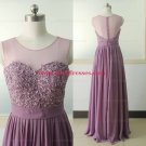 A-Line Lace Appliques Chiffon Prom Formal Evening Party Dresses E1012