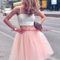 Two Pieces Short Homecoming Cocktail Graduation Prom Formal Evening Party Dresses E1069