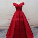 Long Red Off-the-Shoulder Prom Formal Evening Party Dresses E1435