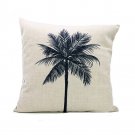 LG00038 Nature Cotton Linen Palm Tree Decorative Throw Pillow Cover