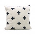 LG0027 Nature Cotton linen Swiss Cross Decorative Throw Pillow Cover