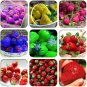 Fresh 9 Packs Hybrid Purple Yellow Pink Blue Green Red Giant Strawberry 100 seeds