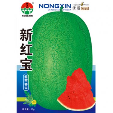 Fresh Xin Hong Bao Big Long Red Watermelon Fruit Seeds 50 Seeds