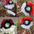 Fresh White Black Red Tri color Rose with white eye 50 Seeds