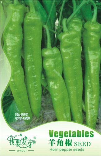 Fresh 35 Seeds/Pack Green Big Long Horn Sweet Pepper Bulgarian Vegetable Seeds