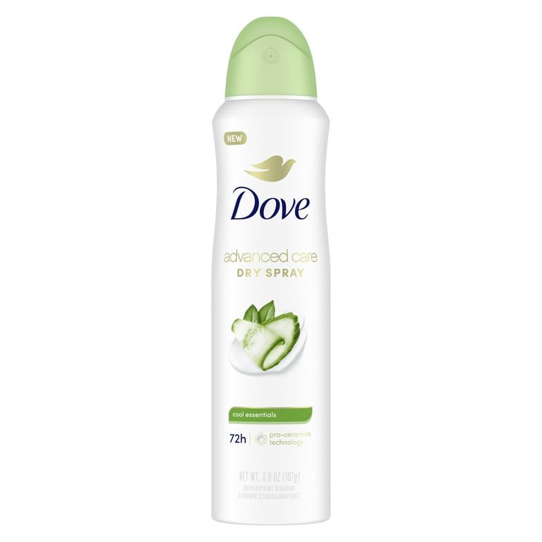 Dove Advanced Care Long Lasting Women's Antiperspirant Deodorant Dry Spray, Cool Essentials, 3.8 oz