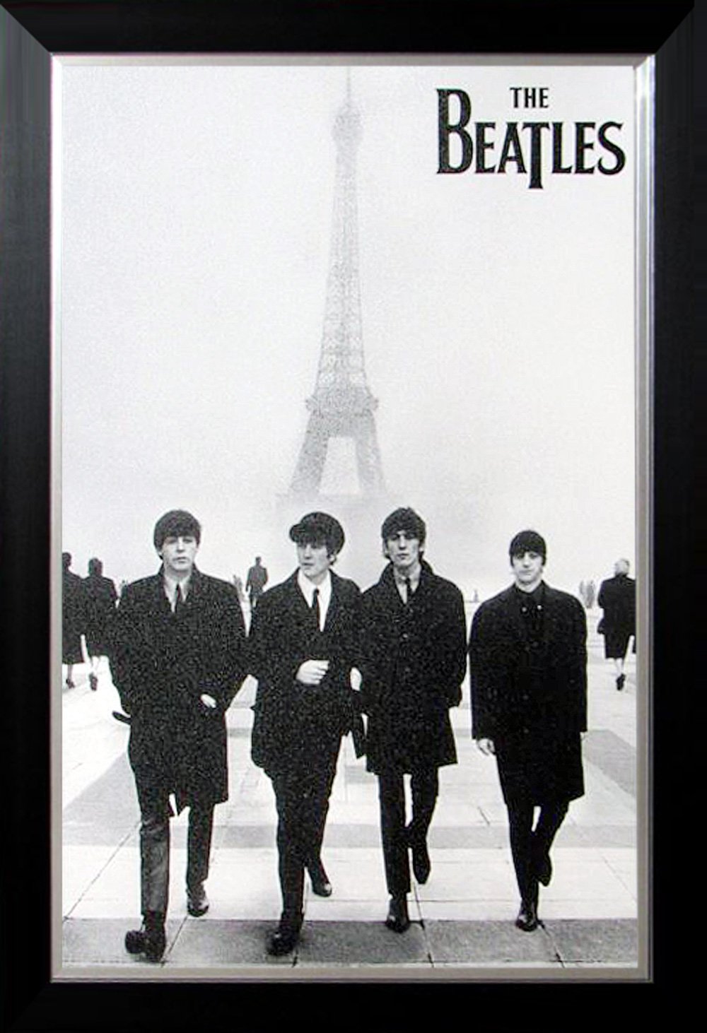 The Beatles Vintage Custom Print At The Eiffel Tower - Paris - Custom Framed