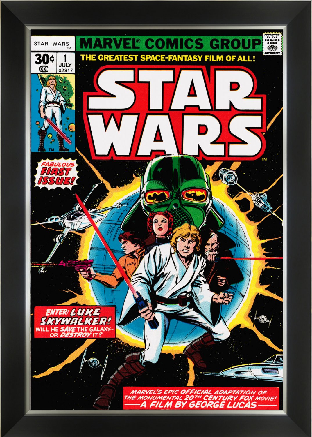 Star Wars Marvel Comics First Issue Cover Art - Framed Art Print