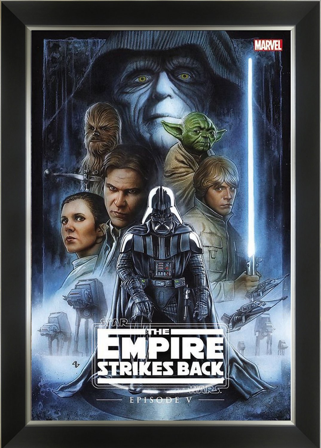Star Wars The Empire Strikes Back - Comic Book Cover Art - Framed Art Print