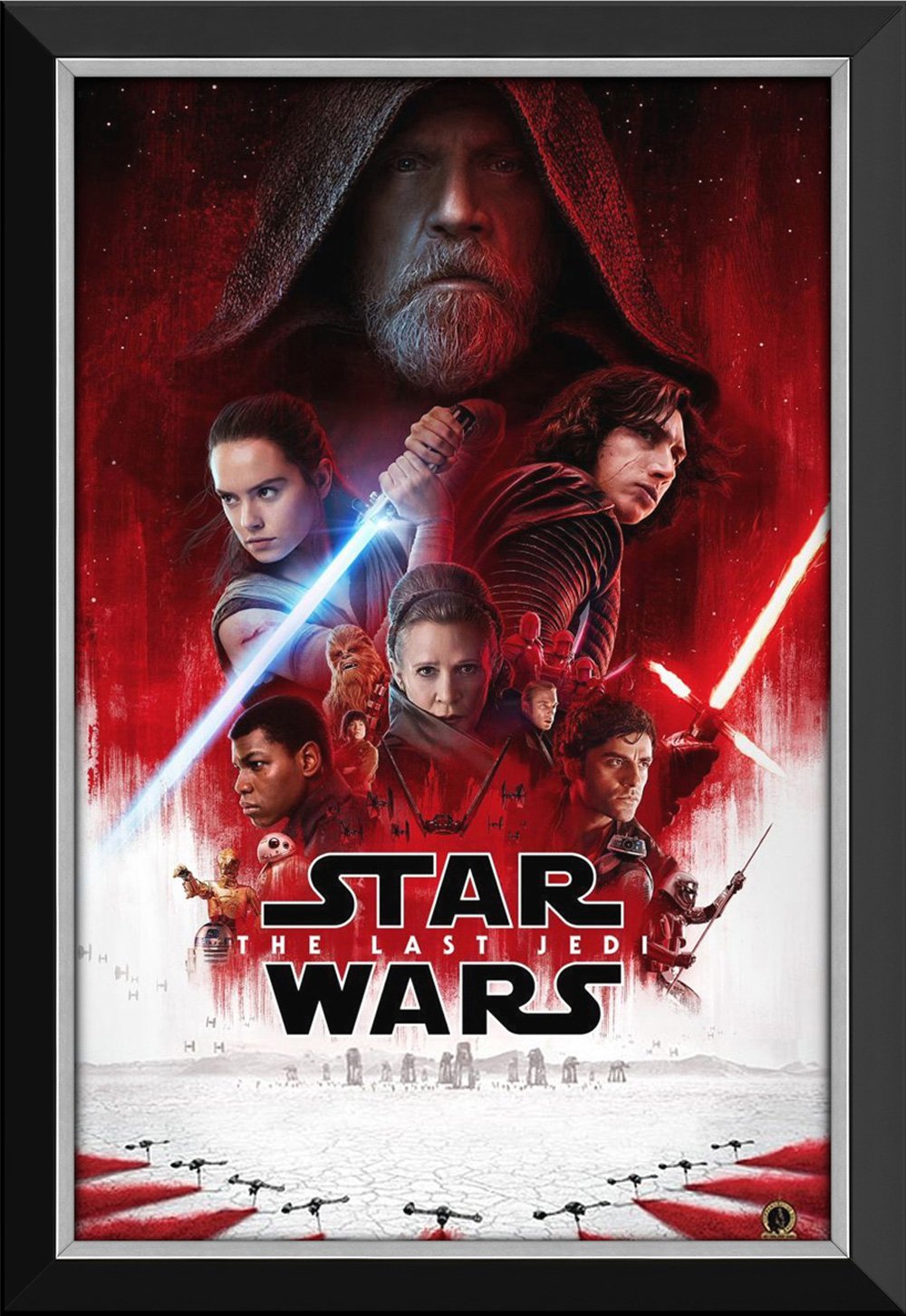 Star Wars Ep Viii The Last Jedi Official Movie Poster Framed Canvas