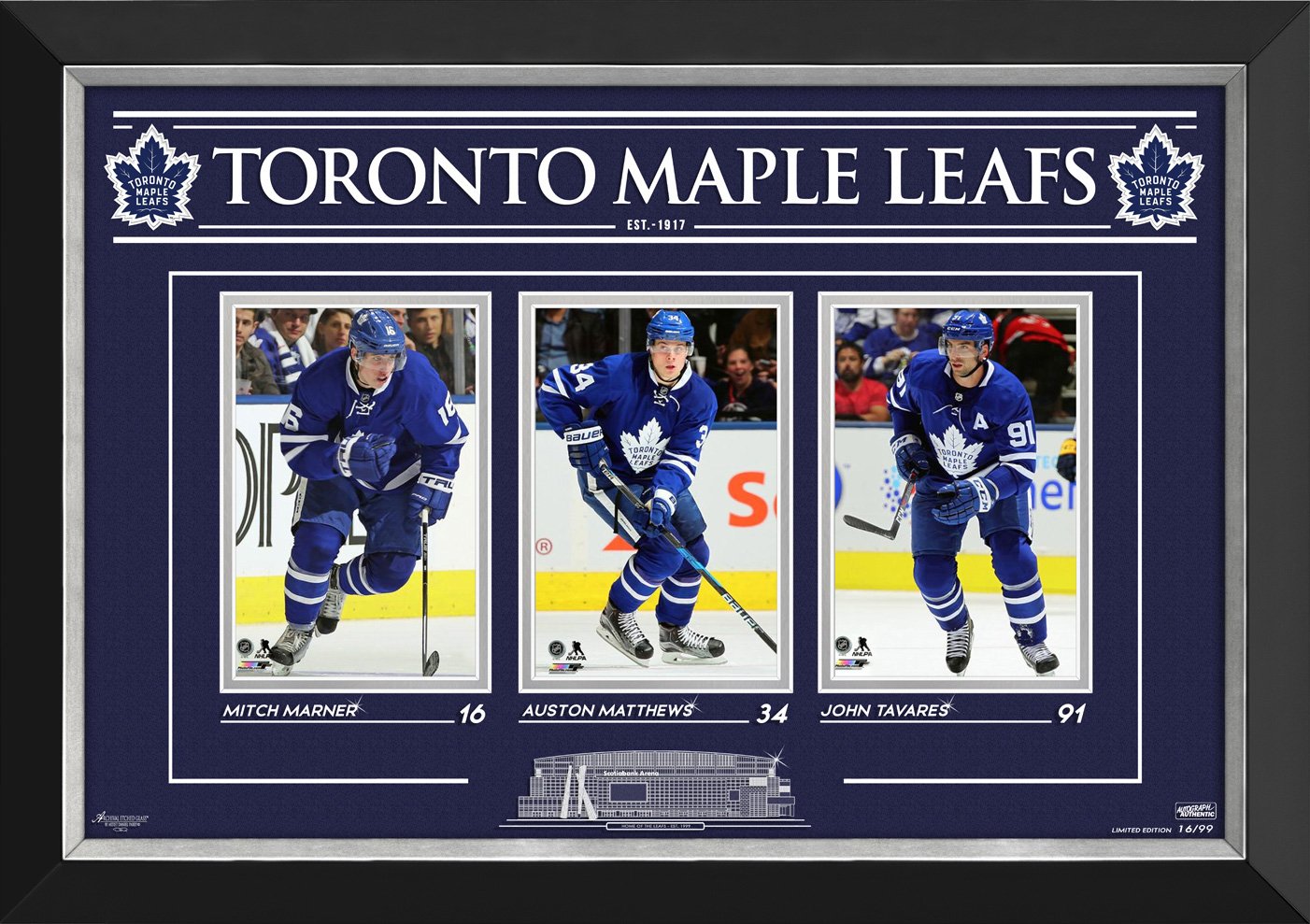 Auston Matthews, Mitch Marner, John Tavares Ltd Ed 16/99 ...