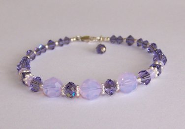Tanzanite Crystal Bracelet handmade beaded bracelet by Sapphire Rain Designs