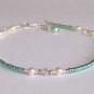 Green Shimmer Anklet handmade beaded anklet by Sapphire Rain Designs