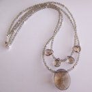 Smoky Quartz Pendant Necklace handmade beaded necklace by Sapphire Rain Designs