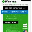 Quickbooks Desktop Enterprise 2024 – 1 Year Subscription License Key – USA Version 2 Users