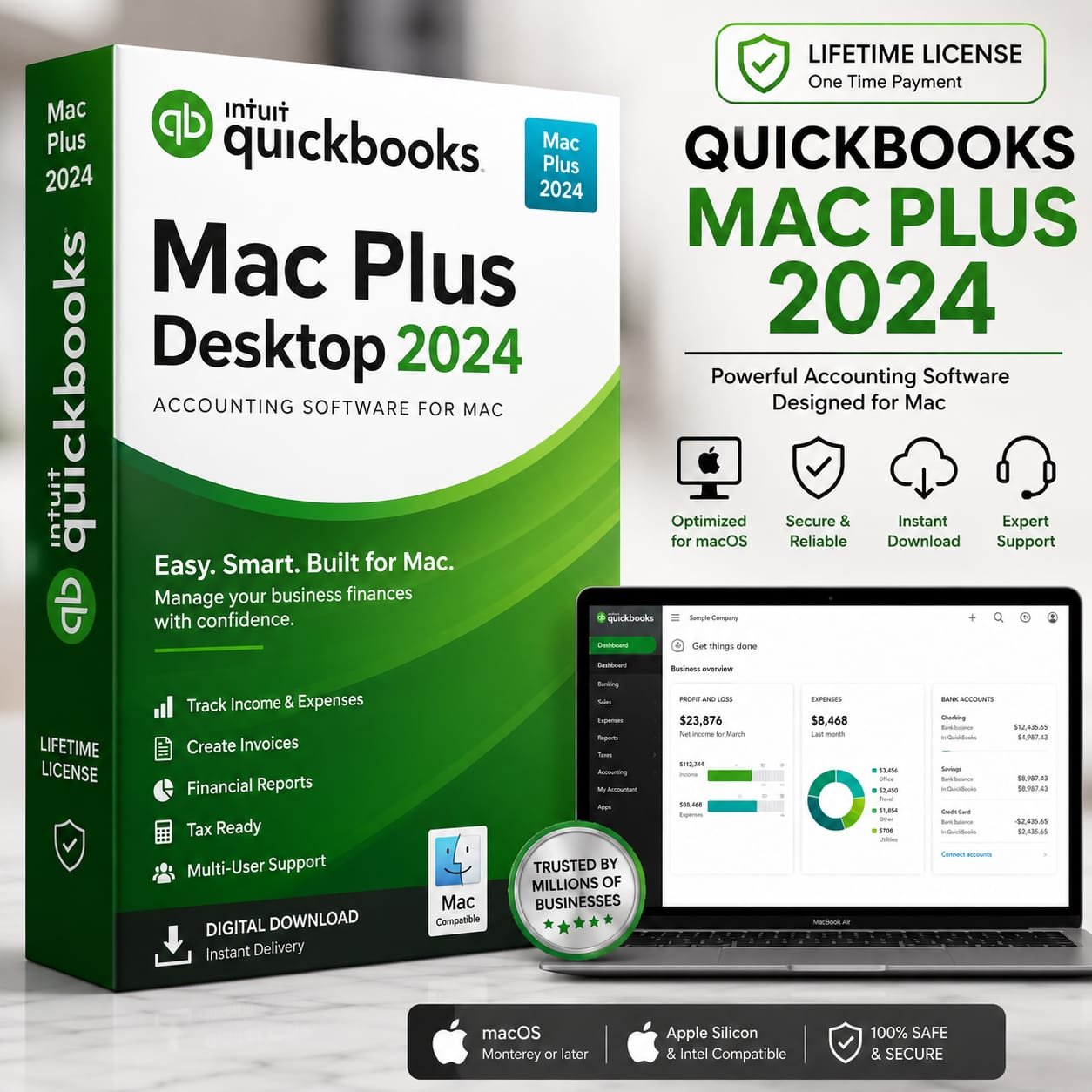 QuickBooks Mac Plus 2024 For macOS &acirc;�� Lifetime License Digital Download