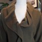 ANTHROPOLGIE HWR Olive Felted Wool Blend Cardigan Sweater M Ruffled