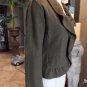 ANTHROPOLGIE HWR Olive Felted Wool Blend Cardigan Sweater M Ruffled