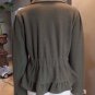 ANTHROPOLGIE HWR Olive Felted Wool Blend Cardigan Sweater M Ruffled
