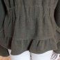 ANTHROPOLGIE HWR Olive Felted Wool Blend Cardigan Sweater M Ruffled