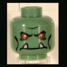 LEGO Part 3626bpb0280 Minifigure​ Head Alien Red Eyes Fangs Sand Green