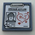 LEGO Part 3068bpb1043 Tile 2 x 2 with Clipboard with 'ARKHAM ASYLUM', Joker