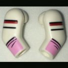 LEGO Part 981982pb116 Minifigure Arms left and right Red Black Stripe Pink Cuff