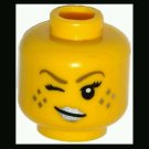 LEGO Part 3626cpb1178 Minifigure​ Head Female Silver Lips Freckles Wink