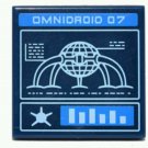 LEGO Part 3068bpb0984 Tile 2 x 2 with 'OMNIDROID 07' Screen and Controls Pattern