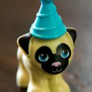 LEGO  Friends Toffee Pug Small Dog Blue Eyes Black Face Ears Tan Party Hat