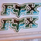 TWO - 6" FOX RACING Murphys GREEN MX Head Mountain ride Bike Frame Sticker Decal