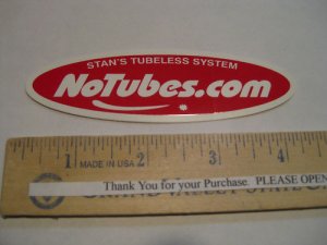 STANS NO TUBES Mountain Frame Ride MTB STICKER DECAL 4"