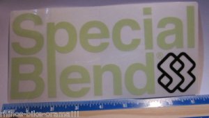 8"  SPECIAL BLEND GREEN on CLEAR  Ski Snowboard Race Rack Ride DECAL STICKER