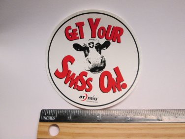 3.5" DT SWISS Get Your ON (Dirt MX RIDE BMX DH MX MTB Frame Bike) DECAL STICKER