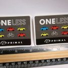 TWO 3" Primal ONE LESS CAR MTB  Bike Ride Mountain Frame Bicycle DECAL STICKER