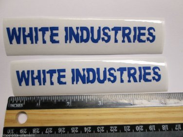 TWO - 5" WHITE INDUSTRIES Blue/CLEAR Parts Bike Bicycle Bike Ride STICKER DECAL