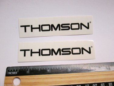 TWO - 4" THOMSON Black wide Bicycle Sticker (Mountain Road Tri Frame Bike Decal)